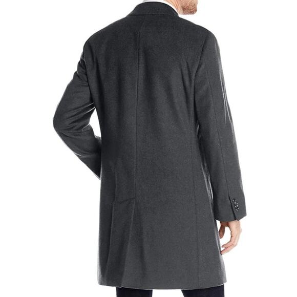 Kenneth Cole Reaction NWT Men's Raburn Wool Blend Top Coat Size 38R Dark Gray - Picture 2 of 11